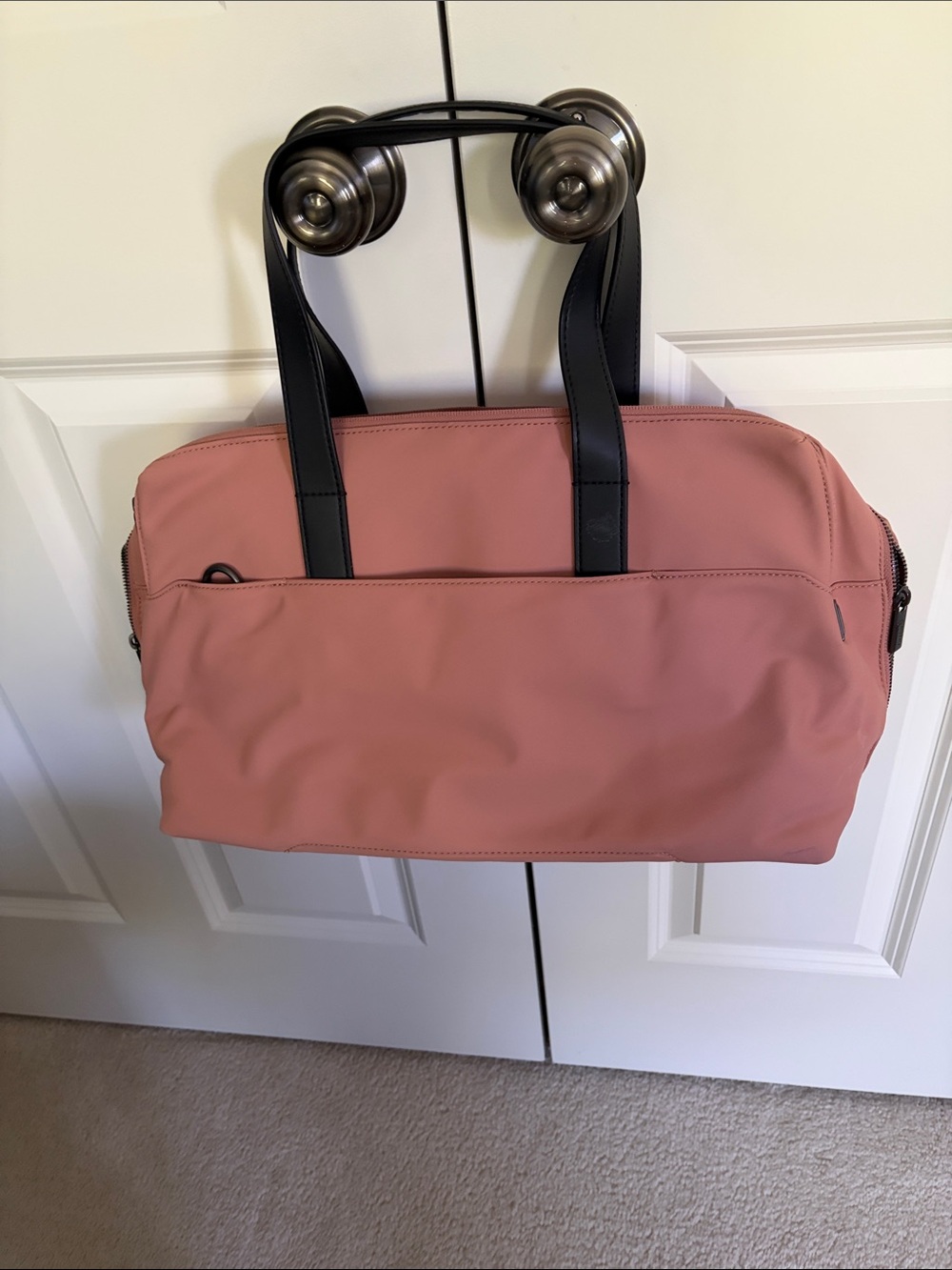 Away Rose Salmon Tote with Black Handles - Picture 6 of 7